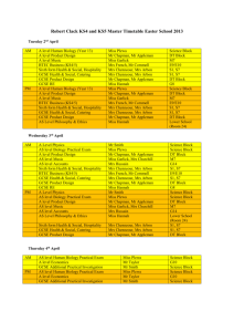 Robert Clack KS4 and KS5 Master Timetable Easter School 2013