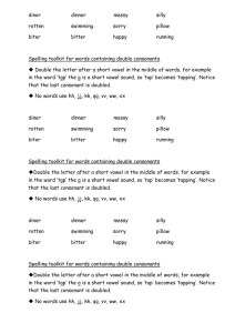 Spelling toolkit for words containing double consonants
