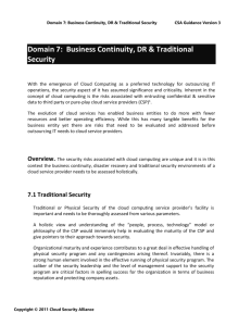 Domain 7: Business Continuity, DR