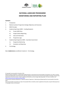 National Landcare Programme Monitoring and Reporting Plan