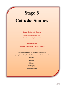 Stage 5 Catholic Studies BOS Submission 2014-17