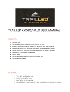 TRAIL LED XXX/DS/HALO USER MANUAL KIT CONTENTS: 1x
