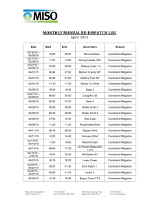 April Manual Redispatch Information