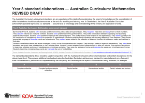 Year 8 standard elaborations Australian Curriculum: Mathematics