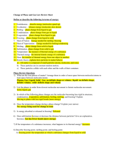 Final Exam Study Guide Part 2- States of Matter Answer Key