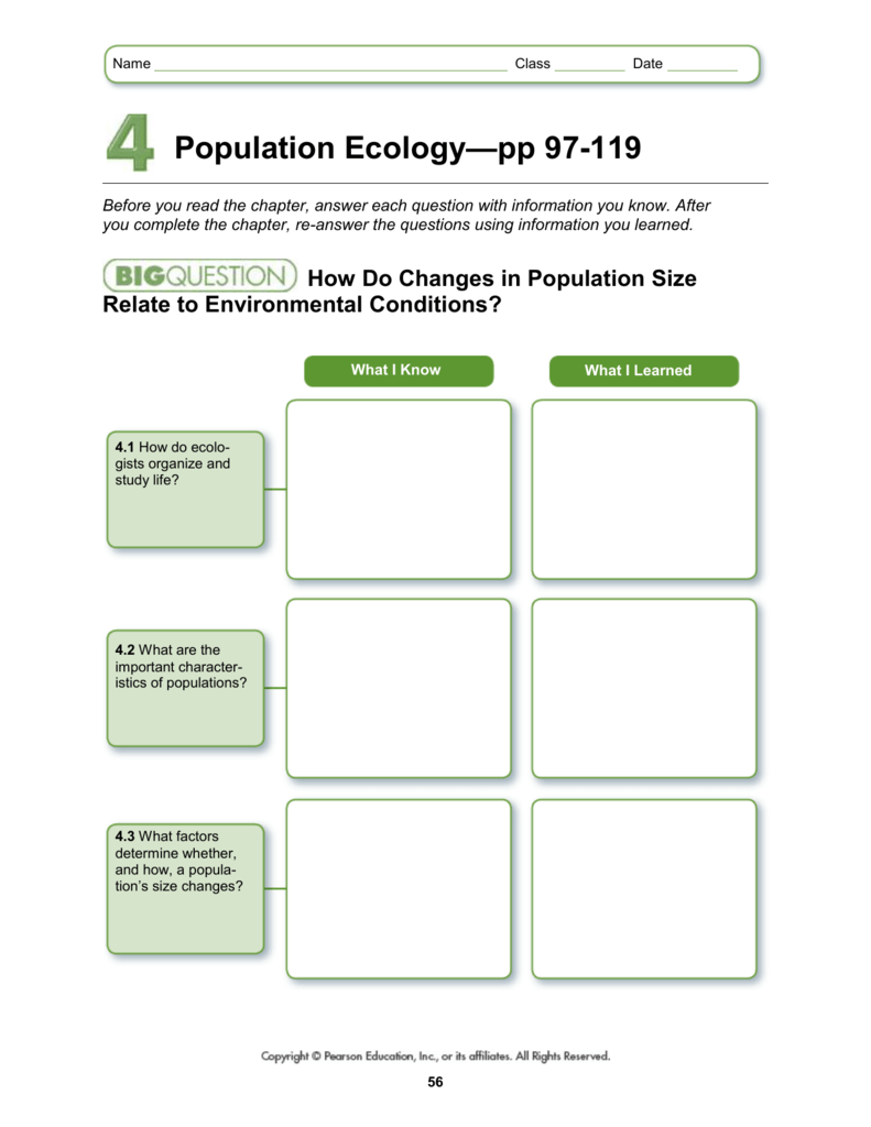 Chapter 4 Population Ecology Study Guide Answer Key Study Poster Chapter 4 Population Ecology Study Guide Answer Key Study Poster