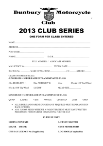 2013 club series one form per class entered