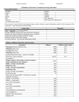 ABC Formula/Conversion Table for Wastewater Treatment, Industrial