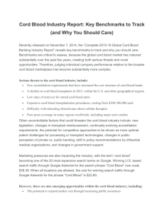 Cord Blood Industry Report Key Benchmarks to Track (and Why You
