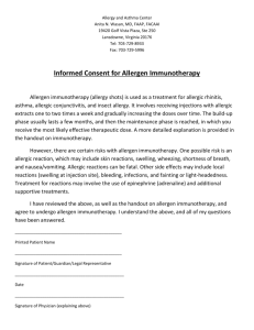 Informed Consent for Allergen Immunotherapy