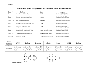 group assignments and phen-pteridine synthesis chart