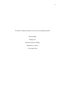 Effect of sediments on growth of duckweed