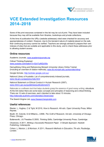 VCE Extended Investigation Resources 2014*2018