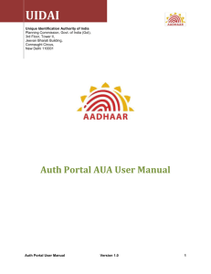 Auth Portal AUA User Manual