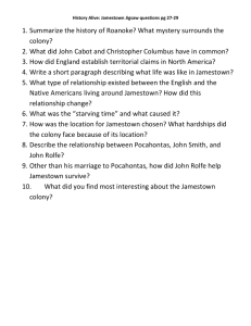History Alive: Jamestown Jigsaw questions pg 27