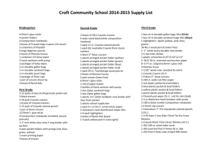 Croft Community School 2014-2015 Supply List