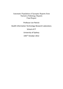 Automatic Population of Synoptic Reports from Narrative Pathology