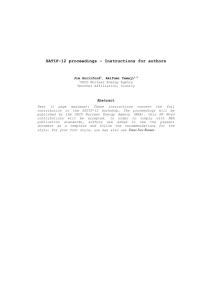 SATIF-12 proceedings – Instructions for authors