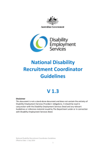 National Disability Recruitment Coordinator Service Guidelines