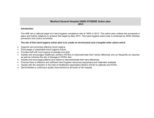 Wexford General Hospital HAND HYGIENE Action plan