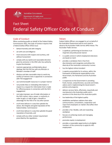 Fact Sheet - Federal Safety Officer Code of Conduct (DOCX 156KB)
