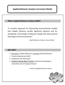 Applied Behavior Analysis Curriculum Model