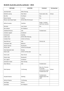 BirdLife Australia priority wetlands – 2015