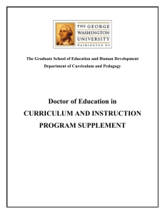 Curriculum & Instruction Handbook - Graduate School of Education