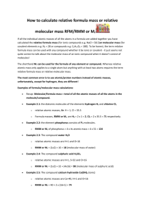 How to calculate relative formula mass or relative molecular mass