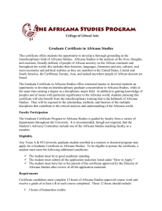 Graduate Certificate Information - Texas A&M University Africana