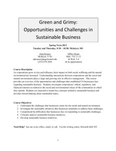 Green and Grimy: Opportunities and Challenges in Sustainable