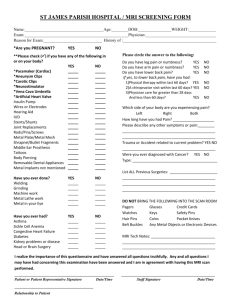st james parish hospital / mri screening form