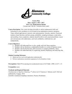 MAT 115 Course Plan - Alamance Community College