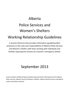 Alberta Police Services and Womens Shelters Working Relationship