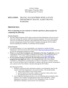 Travel to Countries with a State Department Travel Alert/Travel