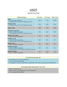 USCF membership rates/information/benefits