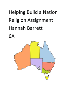 Religion - Helping build a nation
