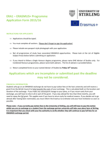 ERA1- Erasmus+ Programme Application Form 2015-16