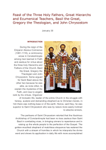 Feast of the Three Holy Fathers, Great Hierarchs and Ecumenical