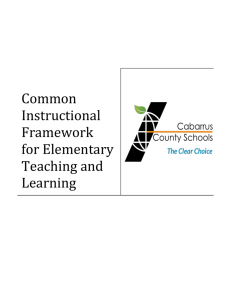 Common Instructional Framework for Elementary Teaching and