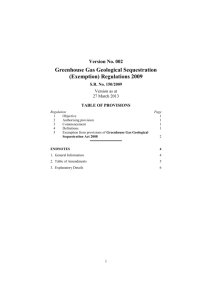 Greenhouse Gas Geological Sequestration (Exemption