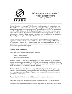 ORG Agreement Appendix 5 Whois Specifications (22 August 2013