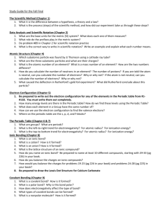 Study Guide for the Fall Final The Scientific Method (Chapter 1
