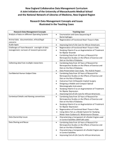 Research Data Management Concepts and Issues Illustrated in the