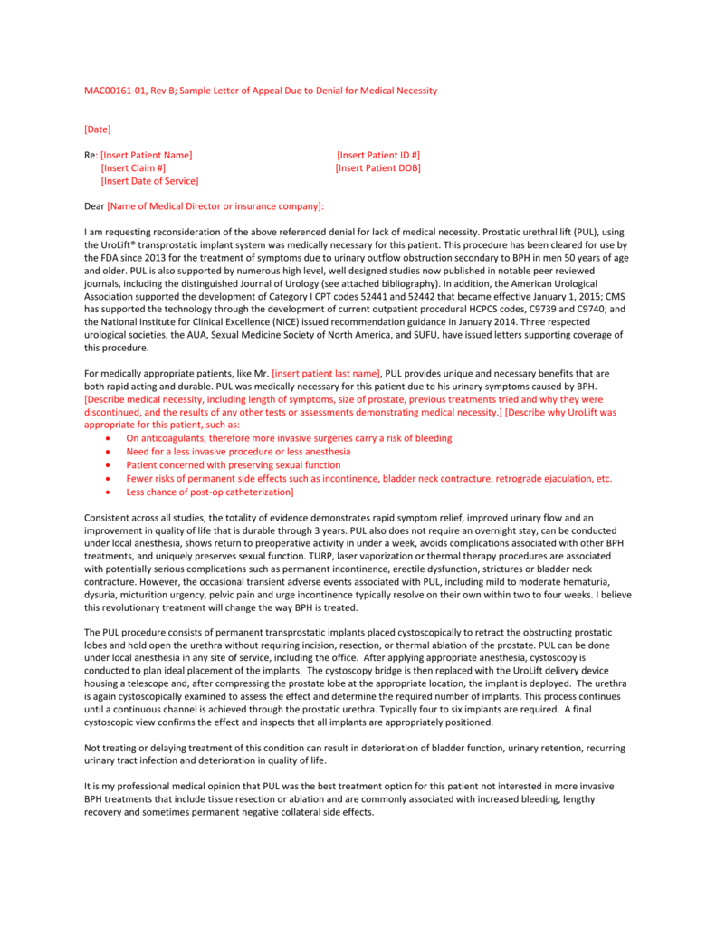 Sample Letter For Appealing A Health Insurance Claim Denial from s3.studylib.net