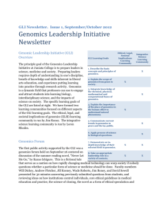 Genomic Leadership Initiative (GLI) Overview