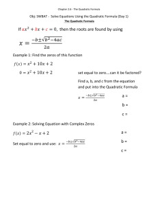 2.6 Quadratic formula day 1