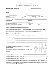 Massage Health History and Consent Form