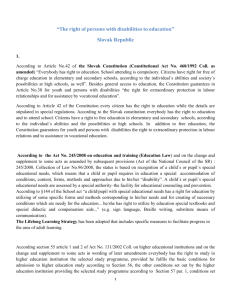 Act No. 596/2003 on state administration in education and school