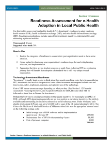 1 Readiness Assessment for eHealth Adoption in
